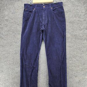 J Crew Mercantile Pants Mens 34x34 Flex Straight Blue Corduroy Mid Rise 034464